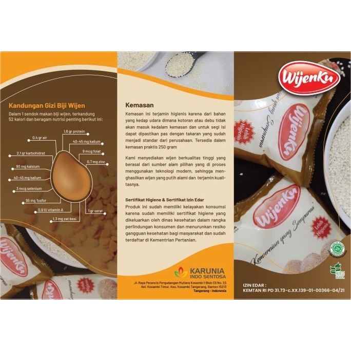 

Murah Wijen Putih India Wijenku/Sesame Seeds Super Premium 1000Gram