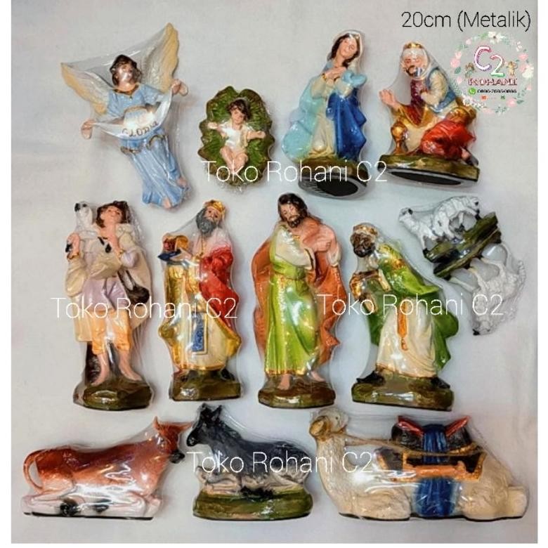 th-23 gha-65 Patung Natal 20cm Metalik - Patung Natal - Patung Natal 20cm Berkualitas Terlaris