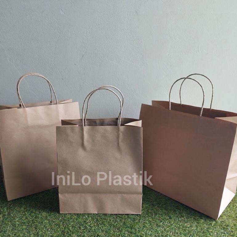 

TU26 eqw-68 @25pcs Shopping bag 33,5x18x34 cm / tas brownies / Paper Bag / Goodie Bag ALT Murah Sale
