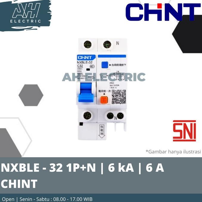 Elcb Chint Nxble-32 1P+N 6A 10A 16A 20A 25A 32A (Rcbo Rccb Elcb Nxble)
