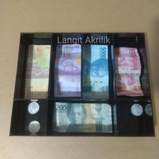 Akrilik kotak uang kasir/kotak penyimpanan uang