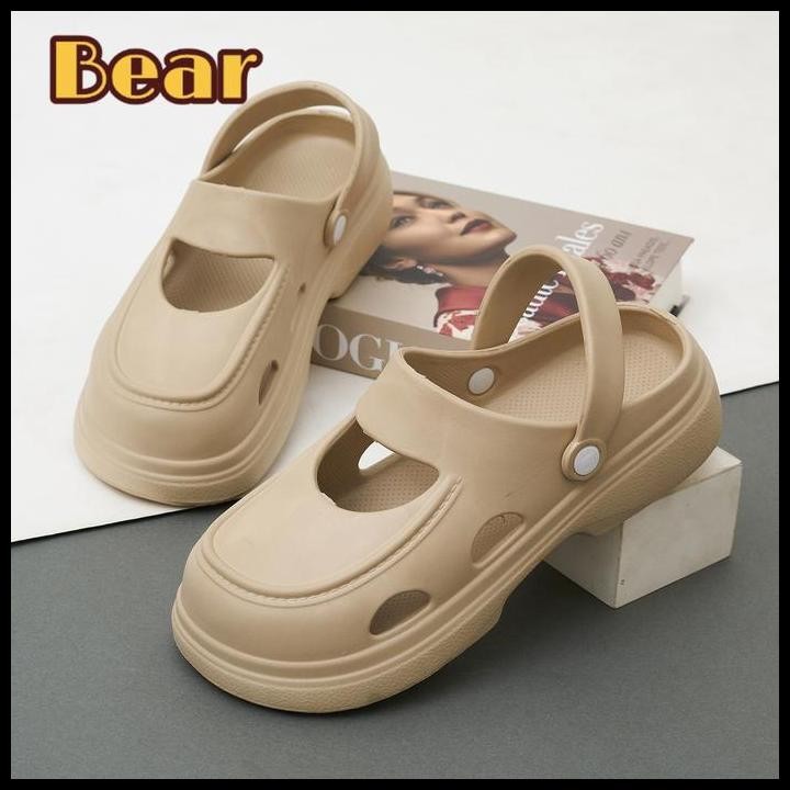 Terlaris Bear 2025 Sepatu Sandal Wanita Permata Platform Sandal Slop Cewek Size 36/37 - 40/41 Jelly 
