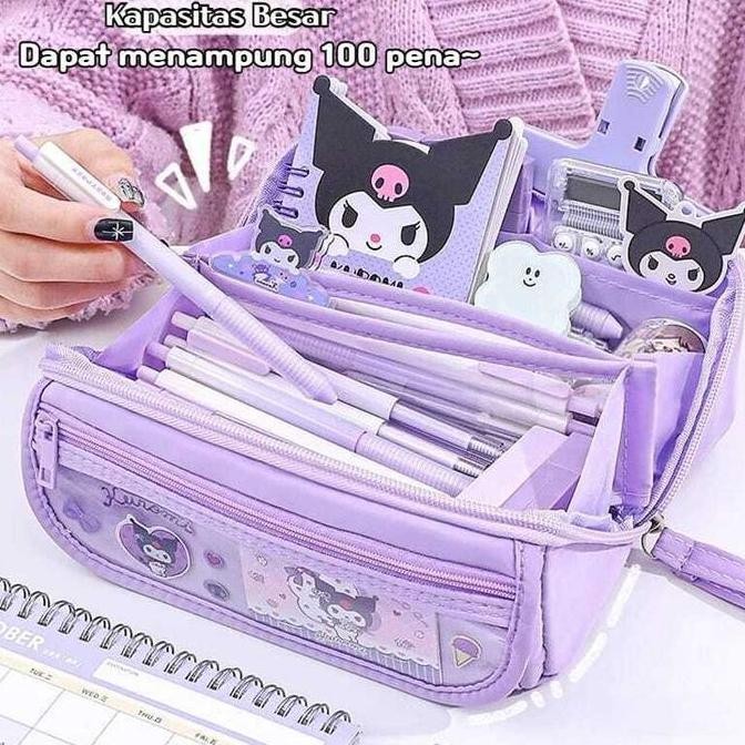 

Tempat Pensil Sanrio Kuromi Cinnamorol Melody / Kotak Pensil 9 Lapis Penyimpanan Alat Tulis Siswa K011 liquid
