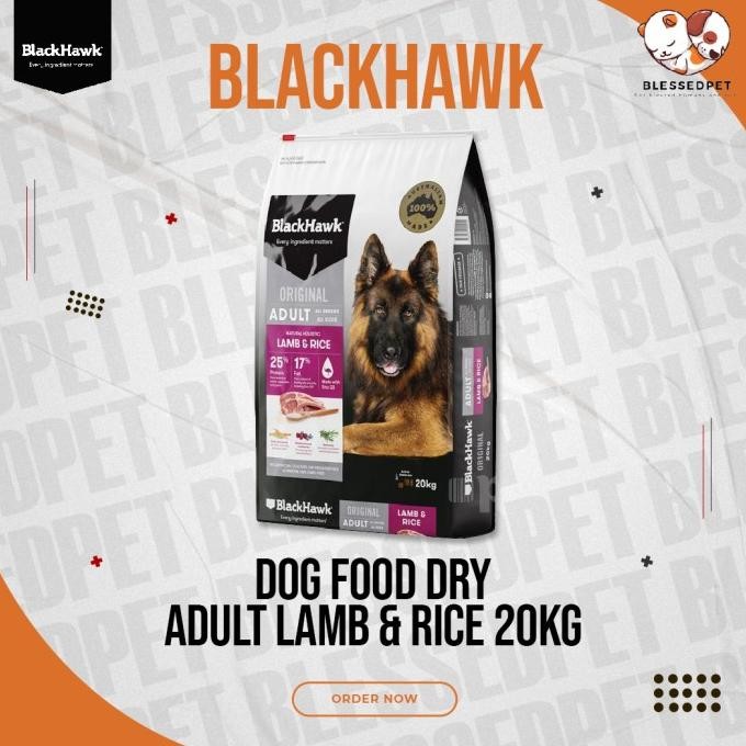 Baru BLACKHAWK Dry Adult / Puppy LAMB & RICE 20KG (GOJEK / GRAB ONLY)