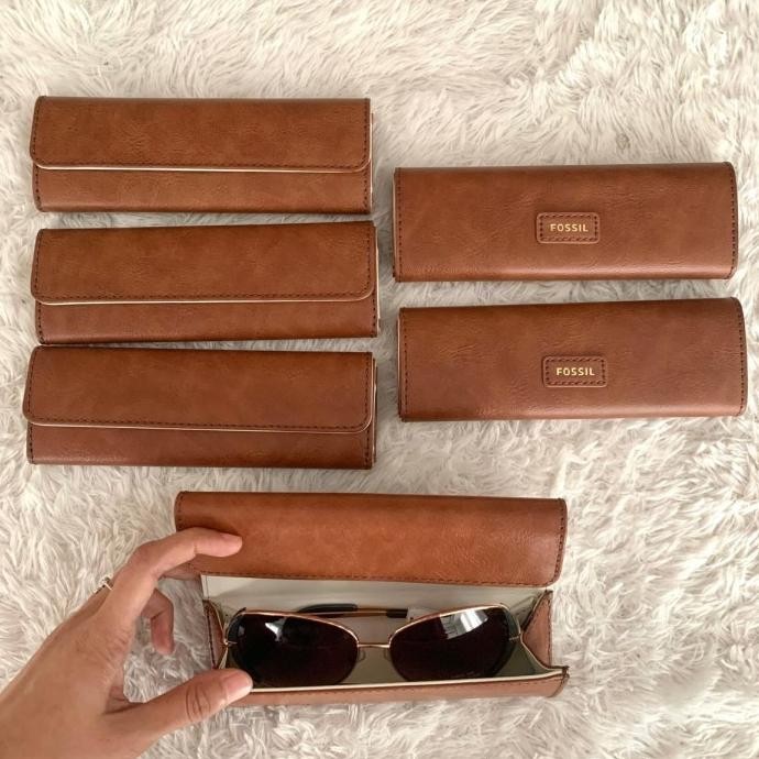 Grosir Fossil Sofia Case Kacamata Leather