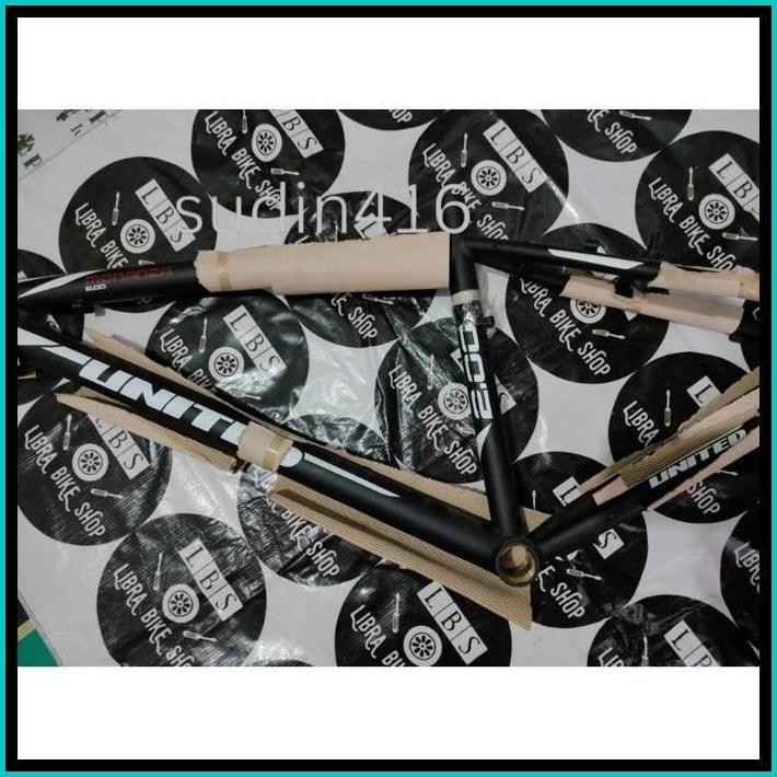 ONLY FRAME UNITED 26 MONANZA 2.00 HITAM PUTIH ABU DISC BRAKE V-BRAKE