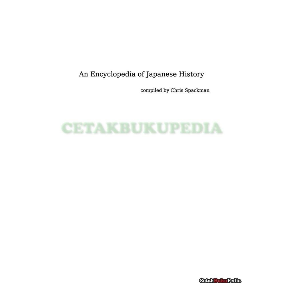 Book Encyclopedia Of Japanese History