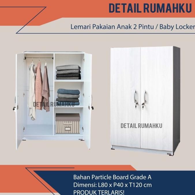 Lemari Pakaian Minimalis Anak/Lemari Baju Mini/Baby Locker Putih Murah