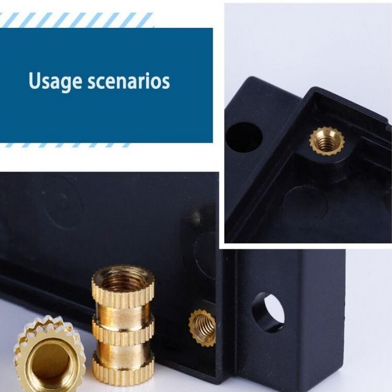 300Pcs Knurled Insert Nut Bahan Kuningan Nut Thread Insert Knurled Nuts M2 M3 M4 M5 Spiral Brass Nut