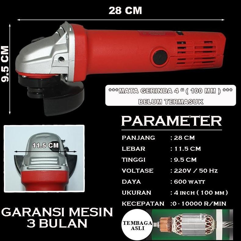 EELIC MEG-9700HD Mesin Gerinda ada beberapa pilihan type mesin grinda 600 Watt Variable Speed Ukuran