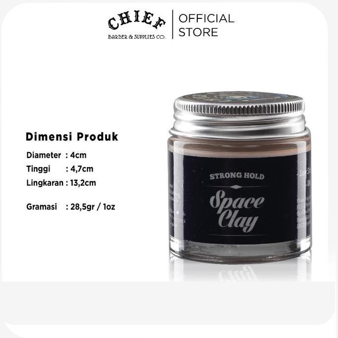 Ready CHIEF POMADE SPACE CLAY UKURAN MINI 35gr ( TRAVEL SIZE 1.2 OZ ) HEAVY WATERBASED KEMASAN BELIN