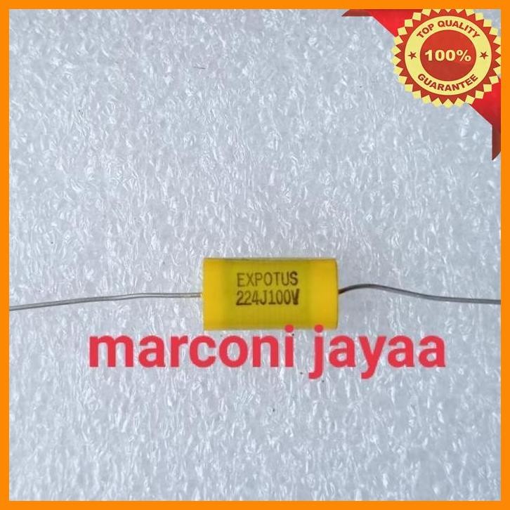 [MAR] KAPASITOR AXIAL 224J 100V /0,22UF 100VDC