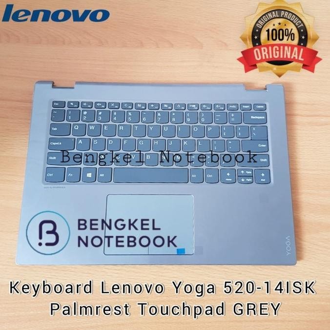 Keyboard Lenovo Yoga 520-14Isk 520-14Ikb Palmrest Touchpad Grey New Stok
