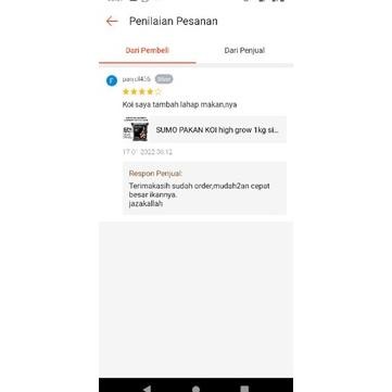 PAKAN PELET MAKANAN IKAN KOI SUMO GROW /1KG