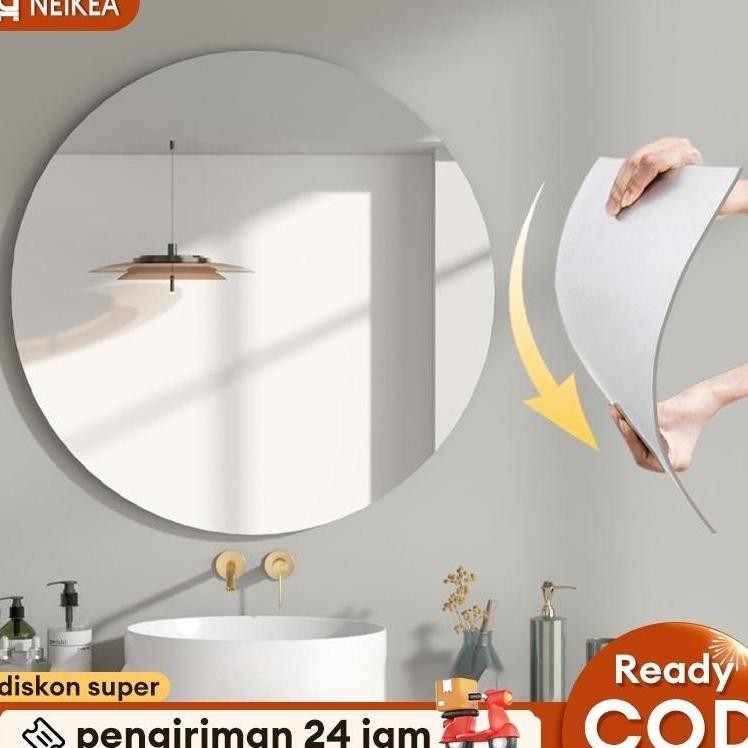 Cermin Aesthetic Diameter Cermin Bulat Cermin Dinding Cermin Gantung Cermin Bulat Aesthetic