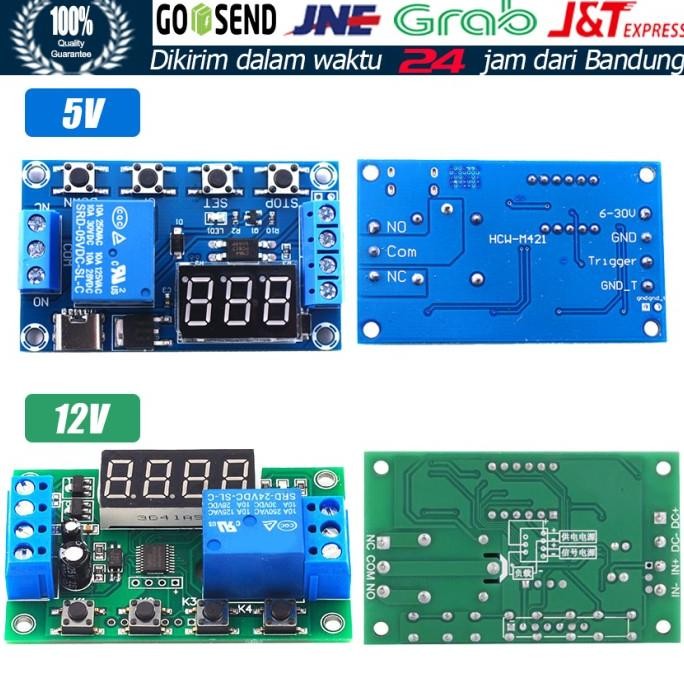 Yyc-2S Modul Relay Timer Delay Timer Dc 5V 12V 5A Adjustable New Stok