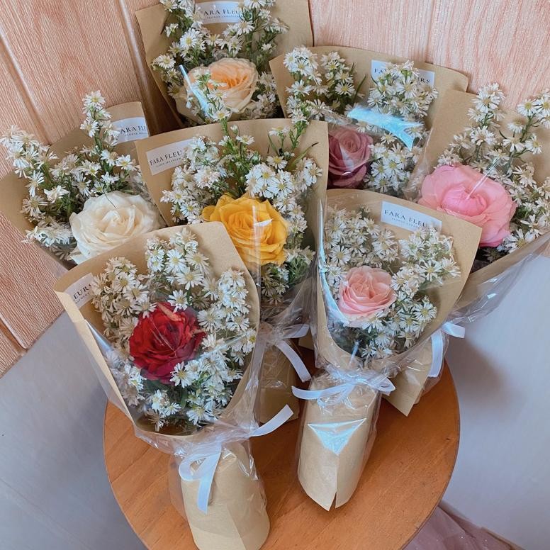 (Kode Mini Fairy) BUNGA ASLI Bouquet Mawar Asli tangkai Flower/bouquet mawar fresh | buket mawar asl