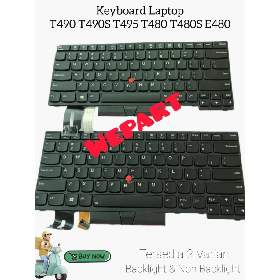 Keyboard Thinkpad T490 T490S T495 T480 T480S E480 New Stok