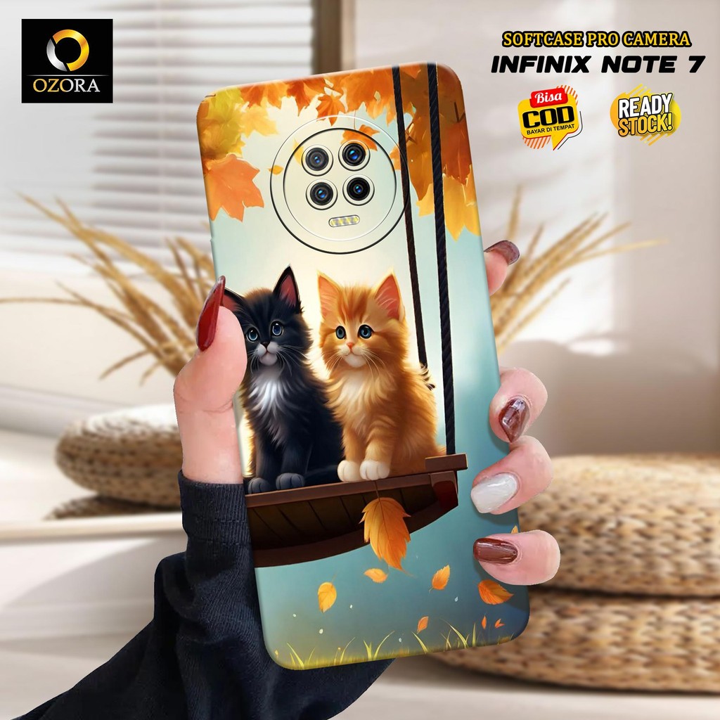 Case Hp INFINIX NOTE 7 - Casing Hp INFINIX NOTE 7 - OZORA - Fashion Case KUCING - Pelindung Belakang