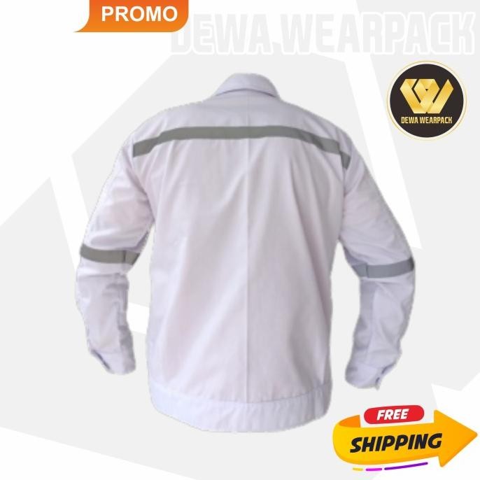 WEARPACK SAFETY KEMEJA SERAGAM KERJA ATASAN WARNA PUTIH POLOS
