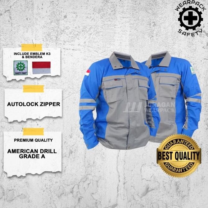Wearpack Safety Semi Jaket Baju kerja safety K3 Warna Biru Benhur