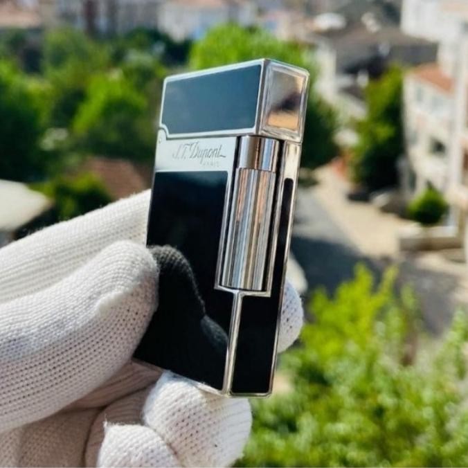 Korek Api S.t Dupont Paris Black Silver Plated Original