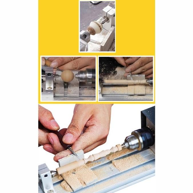 Mesin Bubut Mini Lathe 80 W 4000 - 8000 RPM Mesin Bubut Mini Lathe Wood Metalworking DIY murah