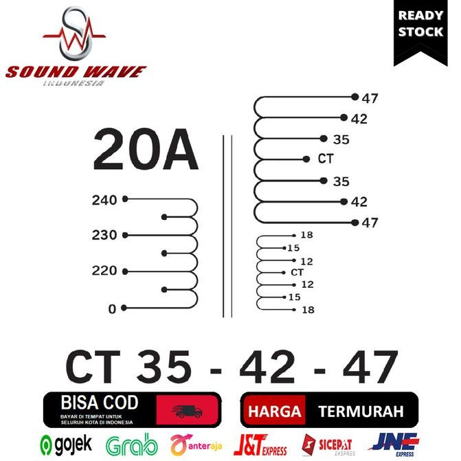 Spesial Trafo Bgr 20A Ct 47V Kotak Tembaga Murni