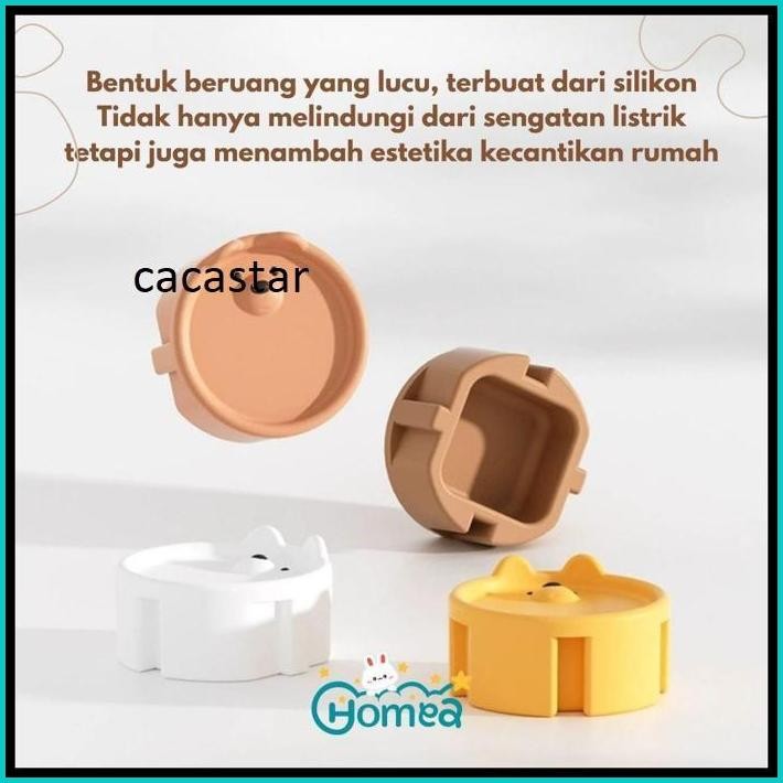 HOMEA TUTUP COLOKAN LISTRIK SILIKON PELINDUNG PENGAMAN COLOKAN ESTETIK UNIK LUCU ANTI SETRUM