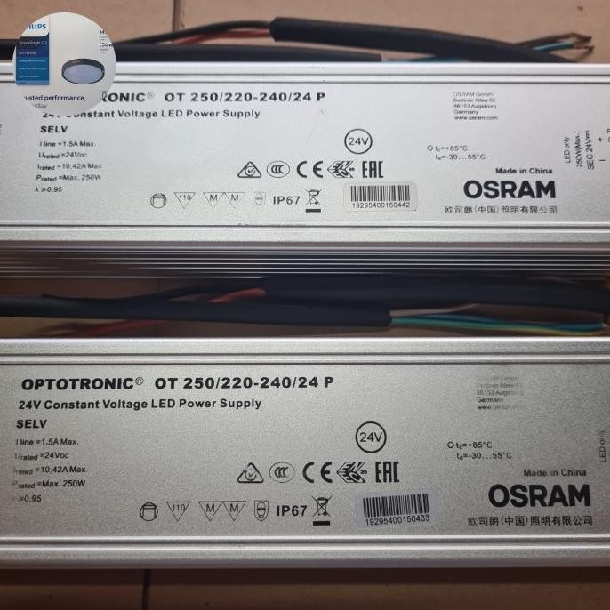 Miliki Osram Optotronic Ot 250/220-240/24 P /  Power Supply Osram Optotronic  Ot 250/220-240