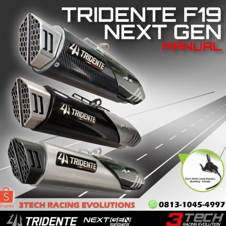 FULLSET TRIDENTE F19 NEXTGEN KNALPOT RACING 3TECH 3 SUARA Fullsystem ORIGINAL GARANSI RESMI