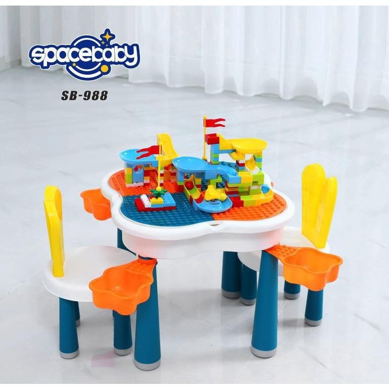 mainan anak  belajar multifungsi meja lego 988 space baby 6 in 1