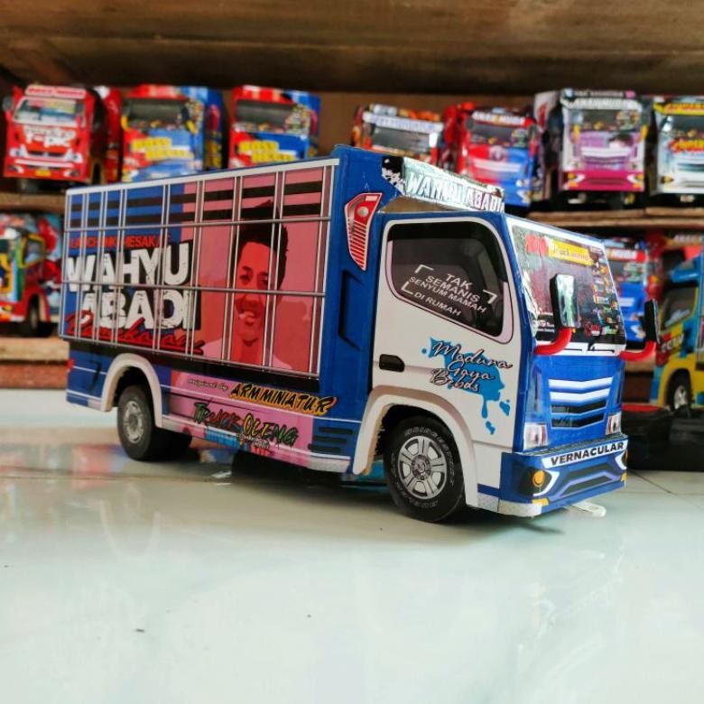 Miniatur Truk Oleng Wahyu Abadi Oleng Full Lampu+Terpal