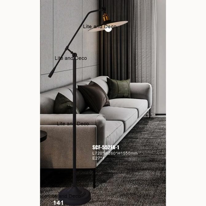 Promo Standing Lamp Industrial Hitam Minimalis