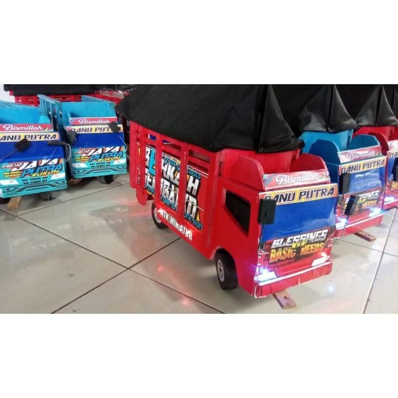 MINIATUR TRUK OLENG MURAH TRUK OLENG RODA KAYU BISA COD