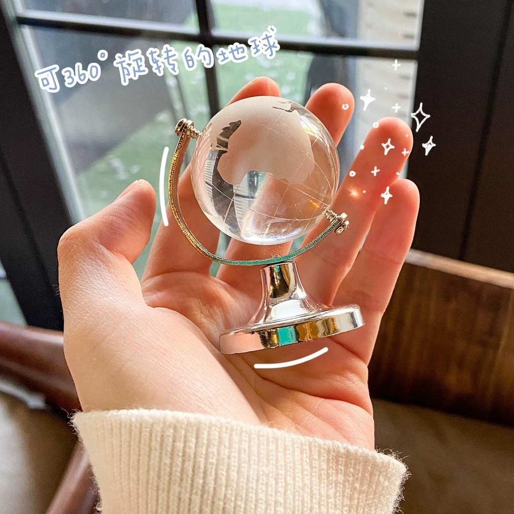 Globe Kristal Mini dekorasi Desktop Kreatif Dekorasi Meja Pajangan Bola Kristal
