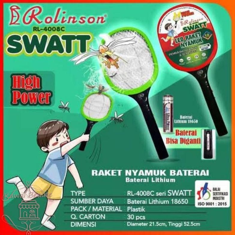 Rolinson RL-4008C Raket nyamuk charge bisa ganti battery/cas baterai