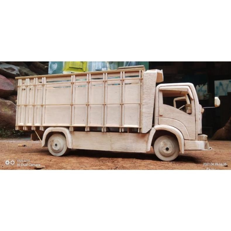 miniatur truk oleng ban belok pintu buka mentahan