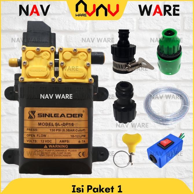 Grosir Paket Penguat Air Mesin Cuci Pompa Sinleader Dual Pump Dc 12V 130Psi