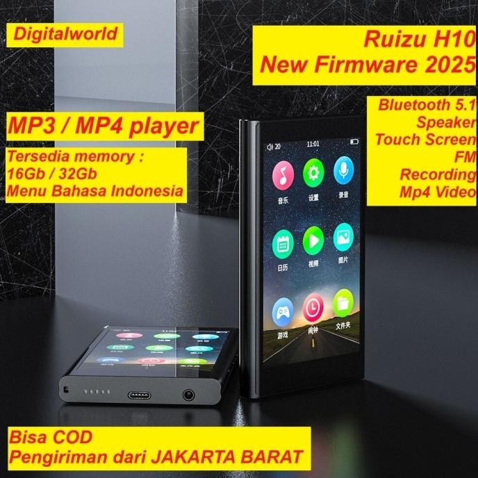 Sale Ruizu H10 Bluetooth 5.0 Speaker Dap Fm Mp3 Mp4 Hd Video Player Vs D29