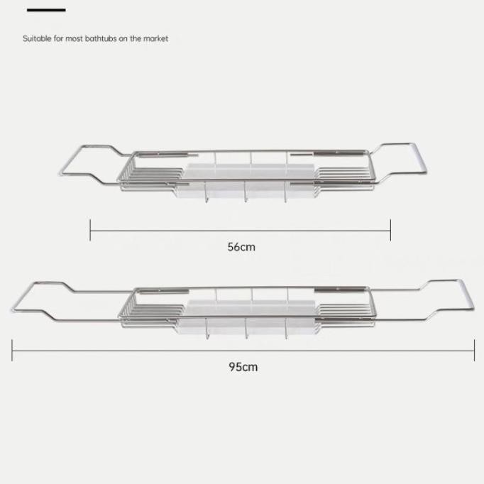 Promo Tatakan Bathtub Tray Nampan Kamar Mandi Gold Marble Stainless