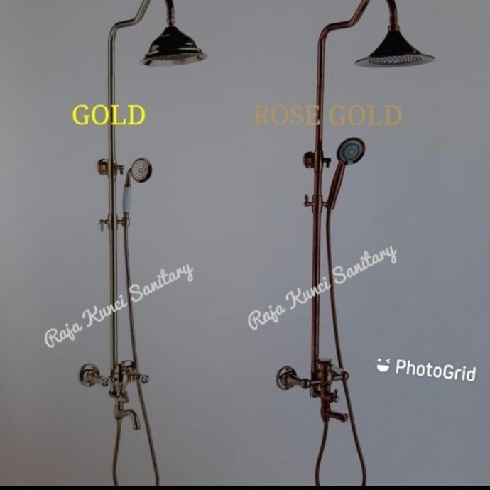 Murah Shower Tiang/Column/Panas Dingin/Shower Set/Classic/Gold/Rose Gold