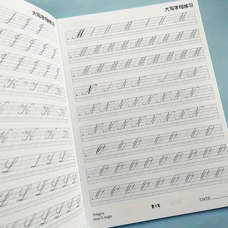 

A4 Adult Beautiful English Handwriting Practice Book - Elegant Calligraphy Tracing Workbook For Improved Penmanship - Perfect Fo