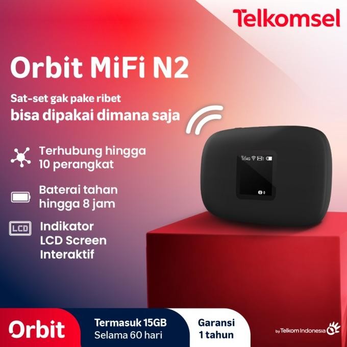 promo Telkomsel Orbit Mifi N2 Portable Modem Wifi 4G High Speed Bonus Data