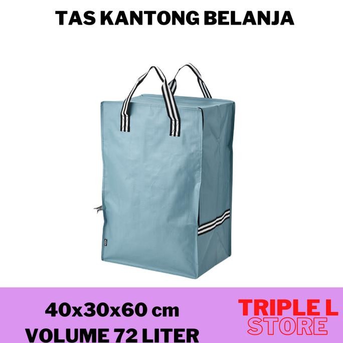 Tas Kantong belanja Laudry Bag Resleting Besar Jumbo Biru