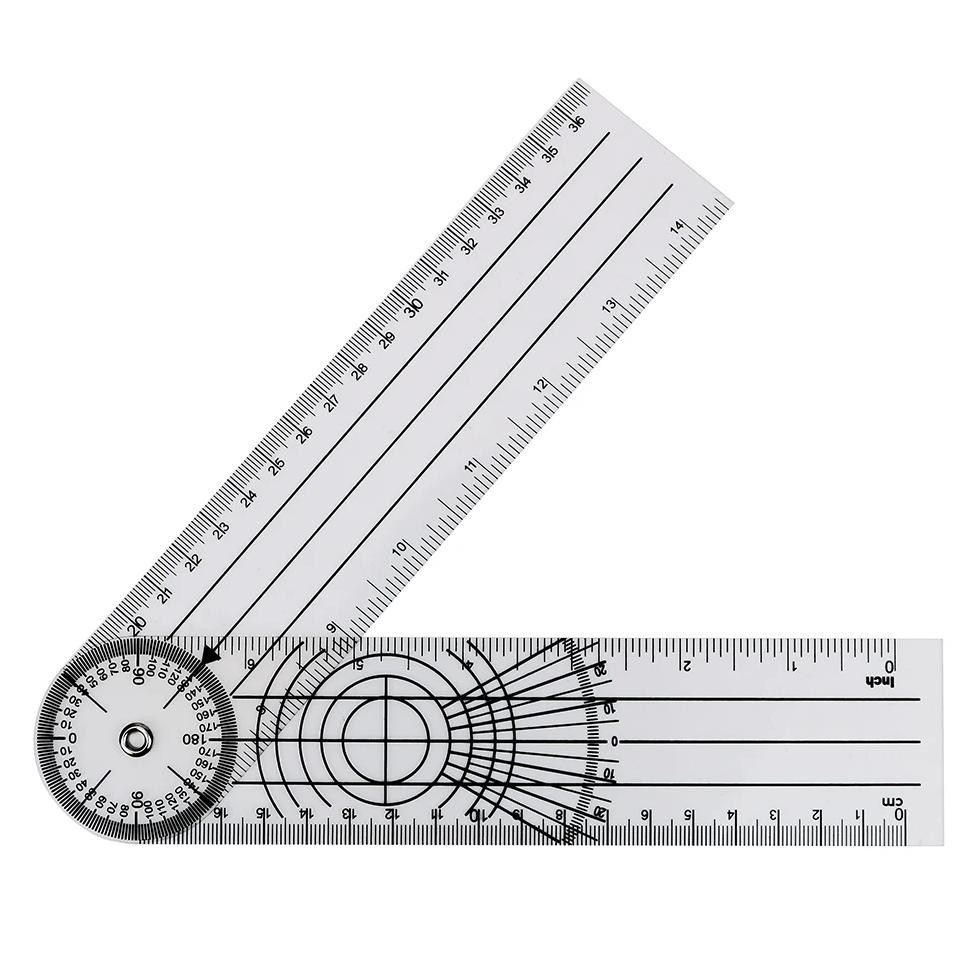 

Measuring Tool Goniometer Protractors 360 Degree Rotation Professional Angle Medical Spinal Ruler Multifunction Goniometer