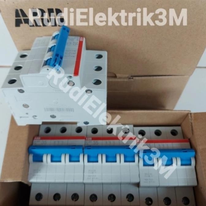 Mcb Merk Abb 3Phase Original Pln Type Sh 203 Biru Sni - Asli