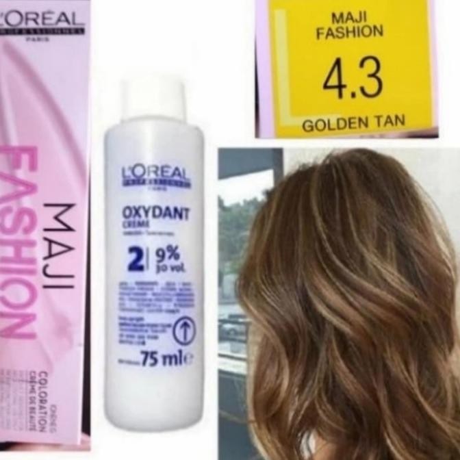 cat rambut loreal maji fashion 4.3 golden tan Pewarna rambut