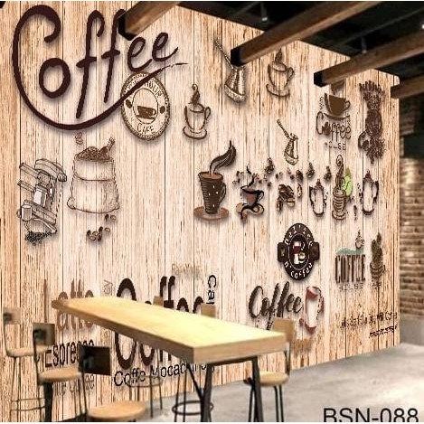 Wallpaper 3D Wallpaper Custom Cafe Restaurant - Asli