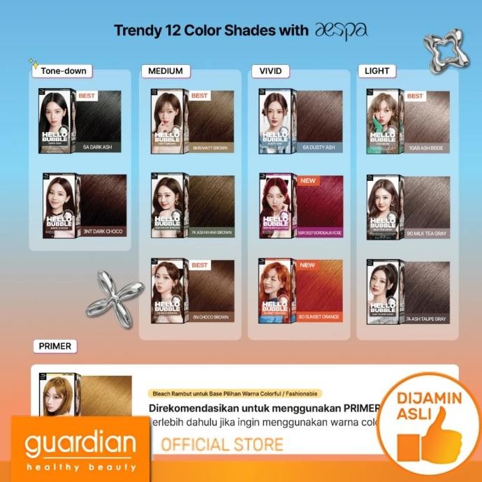 Mise en Scene Hello Bubble Hair Color Pewarna Rambut Foam - 7K Ash Khaki Brown